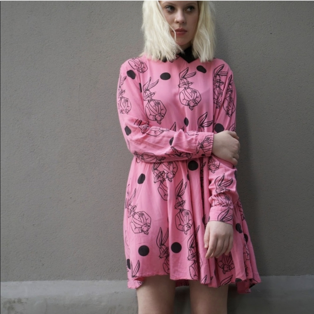 Lazy Oaf X Looney Tunes Bugs Bunny Smock Dress S M